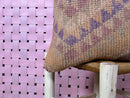 Vintage Moroccan Kilim Wool Pillow with Tribal Berber Patterns in Earth Tones and Purple Accents – Handmade Cushion 18x19 inches pillowcase