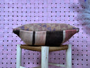 Vintage Moroccan Kilim Wool Pillow with Tribal Berber Patterns in Earth Tones and Purple Accents – Handmade Cushion 18x19 inches pillowcase