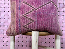 Moroccan purple Wool Pillow with Subtle pink and Brown Geometric Patterns – Handwoven Berber Boho Cushion for Unique Decor by 100kends
