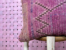 Moroccan purple Wool Pillow with Subtle pink and Brown Geometric Patterns – Handwoven Berber Boho Cushion for Unique Decor by 100kends