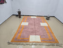 Custom Moroccan Wool Rug – Handmade Minimalist Beni Ourain Style, Modern Solid Area Rug, Custom Size Ivory & Mauve Rug, by 100kends