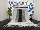 Custom Beni Ourain Rug – Handmade Moroccan Wool Area Rug, Ivory & Black Contemporary Design, Custom Size Rugs, Modern Morocco Rug by 100kend