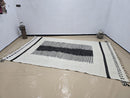 Custom Beni Ourain Rug – Handmade Moroccan Wool Area Rug, Ivory & Black Contemporary Design, Custom Size Rugs, Modern Morocco Rug by 100kend