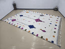 Custom Moroccan Berber Rug – Handmade Wool Beni Ourain Style Carpet with Colorful Geometric Patterns | Boho Striped Kilim Tapis Morocco