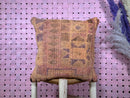 Vintage Moroccan Wool Pillow Handmade in Earthy Tones with Tribal Pattern – Square Throw Pillow 19x19 inches wool pillow cover by 100kends