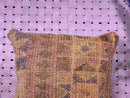 Vintage Moroccan Wool Pillow Handmade in Earthy Tones with Tribal Pattern – Square Throw Pillow 19x19 inches wool pillow cover by 100kends