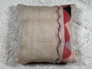 Vintage Moroccan Wool Pillow Handmade in Earthy Tones with Tribal Pattern – Square Throw Pillow 19x19 inches wool pillow cover by 100kends