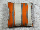Handmade Moroccan Wool Pillow – Red Rust Tribal Cushion with Green & Yellow Accents – Boho Vintage Style – Square 20x20 Inches Pillowcase