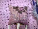 Vintage Moroccan Wool Pillow – Handwoven Kilim Cushion in Pink and Brown Geometric Pattern – Square 20x20 Inches pillow cover by 100kends