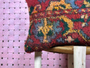 Handmade Red Moroccan Wool Pillow – Tribal Kilim Cushion with Bold Pattern – Boho Decor Accent in 16 x 24 inches pillowcase by 100kends