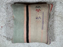 Vintage Morocan Wool Pillow with Tribal Star Design in Earthy Tones – Square Handwoven Cushion Cover – 20x20 inches pillow cover by 100kends