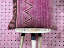 Handwoven Moroccan Wool Pillow in Pink with Tribal Chevron Pattern – Soft Berber Kilim Pouf Cover – 19x19 Inches wool pillow by 100kends