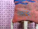 Handwoven Moroccan Wool Pillow – Tribal Pattern in Red, Blue, Orange – Cultural Accent Cushion – Boho Decor – 20 x 19 inches pilow cover