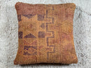 Handmade Moroccan Wool Pillow – Boho Kilim Cushion with Tribal Geometric Patterns – Earthy Tones – 20 x 19 inches pillow cover by 100kends