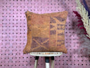 Handmade Moroccan Wool Pillow Cover in Earthy Terracotta and Plum Tones, Tribal Pattern Kilim Style Cushion – 20x20 wool pillow by 100kends