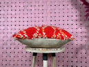 Handmade Moroccan Wool Pillow Cover Red Orange White Shag Diamond Pattern – Berber Tribal Sofa Decor – Ethnic Accent Cushion 20x20 pillow