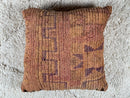 Vintage Moroccan Wool Pillow with Soft Mauve & Earth Tones – Handwoven Tribal Pattern – Boho Cushion Cover – 18x19 wool pillow by 100kends