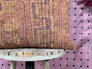 Vintage Moroccan Wool Pillow with Soft Mauve & Earth Tones – Handwoven Tribal Pattern – Boho Cushion Cover – 18x19 wool pillow by 100kends