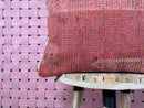 Rust Red Vintage Moroccan Wool Pillow with Textured Tribal Weave – Handmade Berber Cushion Cover – 18x19 wool moroccan pillow by 100kends