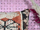 Moroccan Wool Pillow Handmade Berber Cushion Cover with Tribal Boho Patterns in Rustic Red and Beige for Sofa or Bed – 19x19 inches pillow