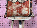 Moroccan Wool Pillow Handmade Berber Cushion Cover with Tribal Boho Patterns in Rustic Red and Beige for Sofa or Bed – 19x19 inches pillow