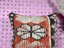 Moroccan Wool Pillow Handmade Berber Cushion Cover with Tribal Boho Patterns in Rustic Red and Beige for Sofa or Bed – 19x19 inches pillow