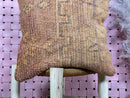 Rustic Moroccan Wool Pillow with Tribal Symbols, Burnt Orange & Brown Vintage Kilim Style Cushion Cover – Wool Pillow 20x19 inches pillow