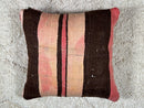 Moroccan Wool Pillow with Tribal Boho Patterns in Earthy Purple & Rust – Handmade Cushion Cover – 18x19.29 inches pillow cover