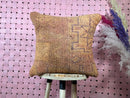 Moroccan Wool Pillow in Earthy Rust and Tan Tones with Tribal Geometric Pattern – Handmade Berber Cushion 19x19 inches pillowcase