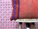 Handmade Moroccan Wool Pillow with Red & Purple Tribal Design – Berber Textile Cushion – 19 x 19 inches wool pillow cover by 100kends