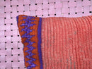 Handmade Moroccan Wool Pillow with Red & Purple Tribal Design – Berber Textile Cushion – 19 x 19 inches wool pillow cover by 100kends