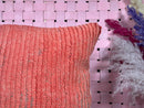Handmade Moroccan Wool Pillow with Red & Purple Tribal Design – Berber Textile Cushion – 19 x 19 inches wool pillow cover by 100kends