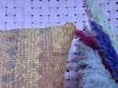 Vintage Moroccan Wool Pillow – Handwoven Tribal Kilim Cushion with Earth Tones and Rustic Charm – Berber Style – 19 x 20 inches pillow cover