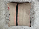 Vintage Moroccan Wool Pillow – Handwoven Tribal Kilim Cushion with Earth Tones and Rustic Charm – Berber Style – 19 x 20 inches pillow cover