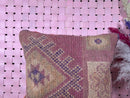 Boho Moroccan Wool Pillow with Geometric Tribal Design – Kilim Vintage Cushion Cover – Handmade 18 Inch Wool Pillow – 18x18.50 inches pillow