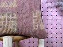 Vintage Moroccan Wool Pillow Cover with Tribal Geometric Patterns in Faded Rose and Beige - Rustic Handmade Cushion 18x19 inch pillow cover