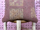 Vintage Moroccan Wool Pillow Cover with Tribal Geometric Patterns in Faded Rose and Beige - Rustic Handmade Cushion 18x19 inch pillow cover