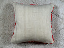Handmade Moroccan Wool Pillow Red Boho Cushion Ethnic Berber Decor Sofa Throw Kilim Unstuffed 19x19 Inches wool pillow cover by 100kends