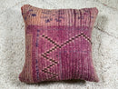 Moroccan purple Wool Pillow with Subtle pink and Brown Geometric Patterns – Handwoven Berber Boho Cushion for Unique Decor by 100kends
