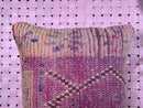 Moroccan purple Wool Pillow with Subtle pink and Brown Geometric Patterns – Handwoven Berber Boho Cushion for Unique Decor by 100kends