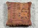 Vintage Moroccan Wool Pillow Handmade in Earthy Tones with Tribal Pattern – Square Throw Pillow 19x19 inches wool pillow cover by 100kends
