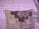 Vintage Moroccan Wool Pillow – Handwoven Kilim Cushion in Pink and Brown Geometric Pattern – Square 20x20 Inches pillow cover by 100kends