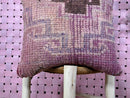 Vintage Moroccan Wool Pillow – Handwoven Kilim Cushion in Pink and Brown Geometric Pattern – Square 20x20 Inches pillow cover by 100kends