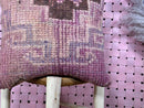 Vintage Moroccan Wool Pillow – Handwoven Kilim Cushion in Pink and Brown Geometric Pattern – Square 20x20 Inches pillow cover by 100kends