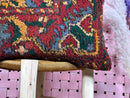 Handmade Red Moroccan Wool Pillow – Tribal Kilim Cushion with Bold Pattern – Boho Decor Accent in 16 x 24 inches pillowcase by 100kends