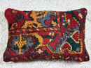 Handmade Red Moroccan Wool Pillow – Tribal Kilim Cushion with Bold Pattern – Boho Decor Accent in 16 x 24 inches pillowcase by 100kends