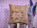 Vintage Morocan Wool Pillow with Tribal Star Design in Earthy Tones – Square Handwoven Cushion Cover – 20x20 inches pillow cover by 100kends