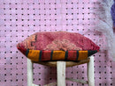 Moroccan Wool Pillow with Tribal Diamond Design in Burnt Red & Beige – Handwoven Floor Cushion – Wool Decor – 20 x 20 inches Wool Pillow