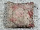 Textured Moroccan Wool Pillow in Faded Pink & Beige | Handmade Boho Cushion Cover with Pastel Accents | 18 x 20 inches pillow by 100kends