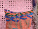 Handwoven Moroccan Wool Pillow – Tribal Pattern in Red, Blue, Orange – Cultural Accent Cushion – Boho Decor – 20 x 19 inches pilow cover
